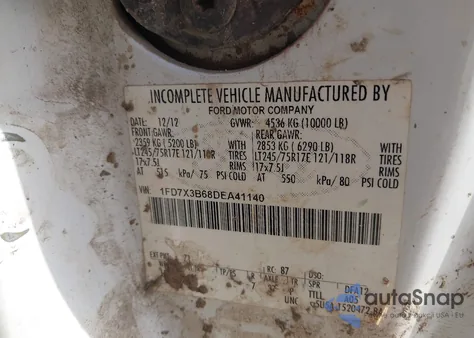 2013 Ford F-350 Xl z USA, uszkodzony, nr VIN 1FD7X3B68DEA41140